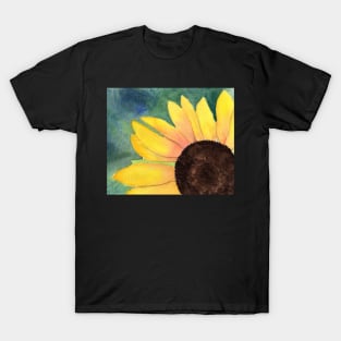 Close up Sunflower Watercolor Painting T-Shirt